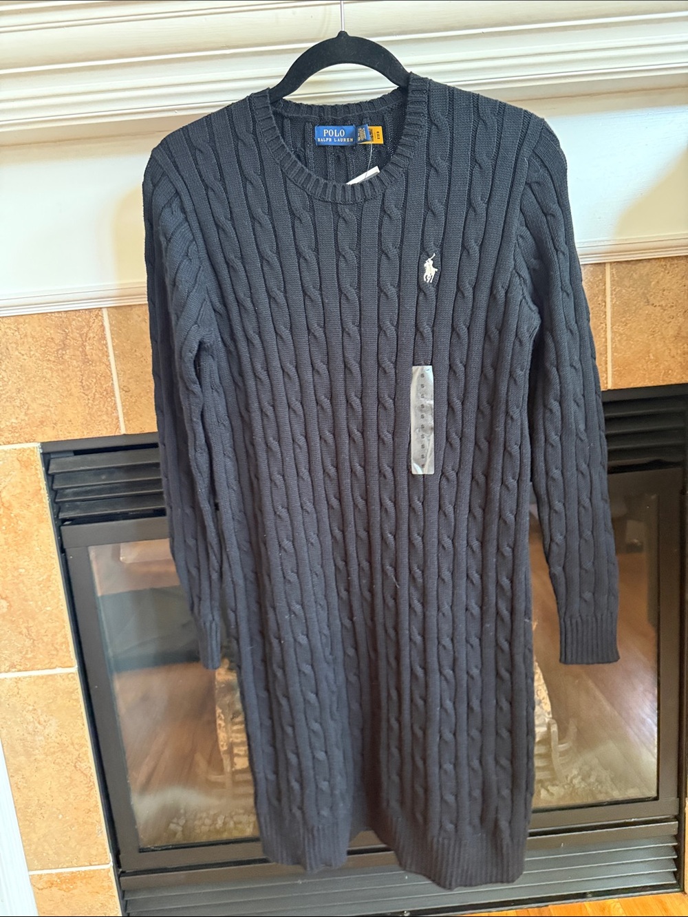 Polo by Ralph Lauren Dark Navy Cable Crewneck Sweater